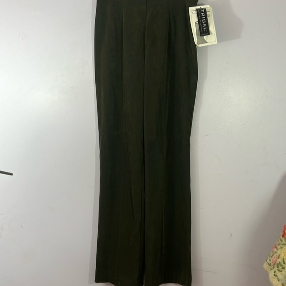 Tribal Pants - Tribal stretch dark green pants, 4, side zipper